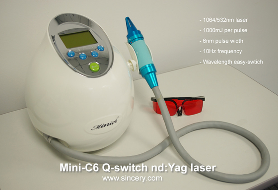 Profesjonalny sprzęt do usuwania tatuaży laserowych 1064nm / 532nm, ND Yag Q Switched Laser Machine