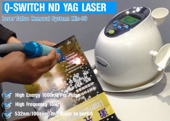 Przenośny przełącznik Q Nd Yag Pico Maszyna laserowa 1 - 10 Hz Częstotliwość powtarzania 6 Ns Szerokość impulsu
