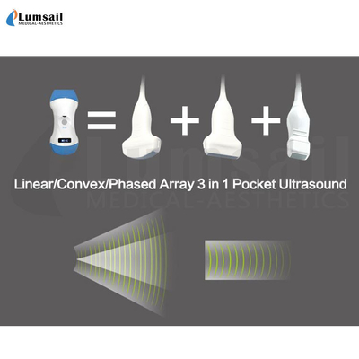 Linear Convex Phased Array 3 w 1 Ręczny kieszonkowy ultrasonograf z aplikacją